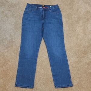 Lee Women's Classic Fleece‎ Lined Straight Leg Blue Jeans